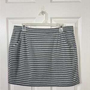 Gap Women's Striped Gray and White Mini Skirt with Pockets Size M NWT